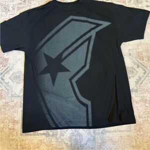 Famous Stars & Straps Black Short Sleeve Tee with Geometric Design